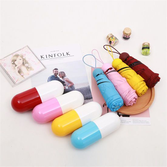 Picture of 7" Mini Folding Capsule Umbrella With Cute Capsule Case