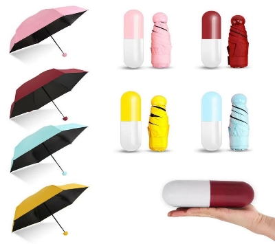 Picture of 7" Mini Folding Capsule Umbrella With Cute Capsule Case