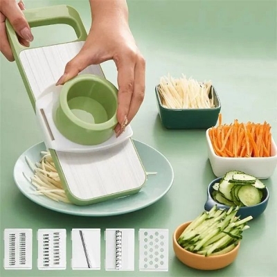 Picture of 5-in-1 Multifunction Vegetable Cutter – Slicer, Chopper, Grater & Peeler for Kitchen Use