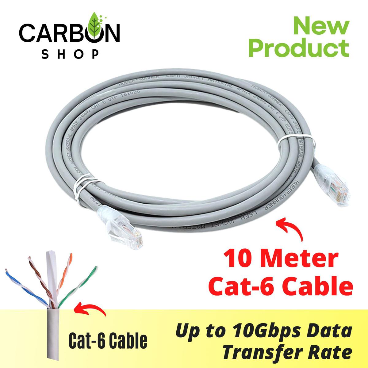 Picture of 10 Meter Cat 6 Gigabit Ethernet Cable Network Patch Cord Cable LAN Adapter Internet Copper Twisted Wire LAN Cable Plug Connector for Laptop Mac PC WIFI CC Camera Smart TV Box Android