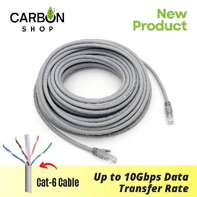 Picture of 15 Meter Cat 6 Gigabit Ethernet Cable Network Patch Cord Cable LAN Adapter Internet Copper Twisted Wire LAN Cable Plug Connector for Laptop Mac PC WIFI CC Camera Smart TV Box Android