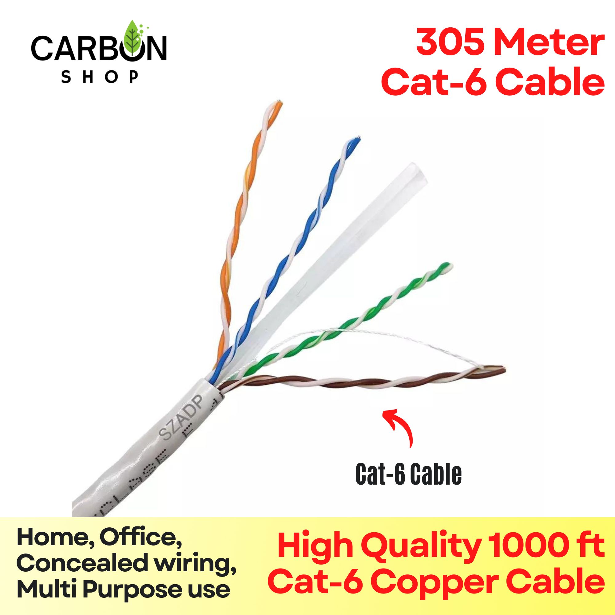 Picture of 15 Meter Cat 6 Gigabit Ethernet Cable Network Patch Cord Cable LAN Adapter Internet Copper Twisted Wire LAN Cable Plug Connector for Laptop Mac PC WIFI CC Camera Smart TV Box Android
