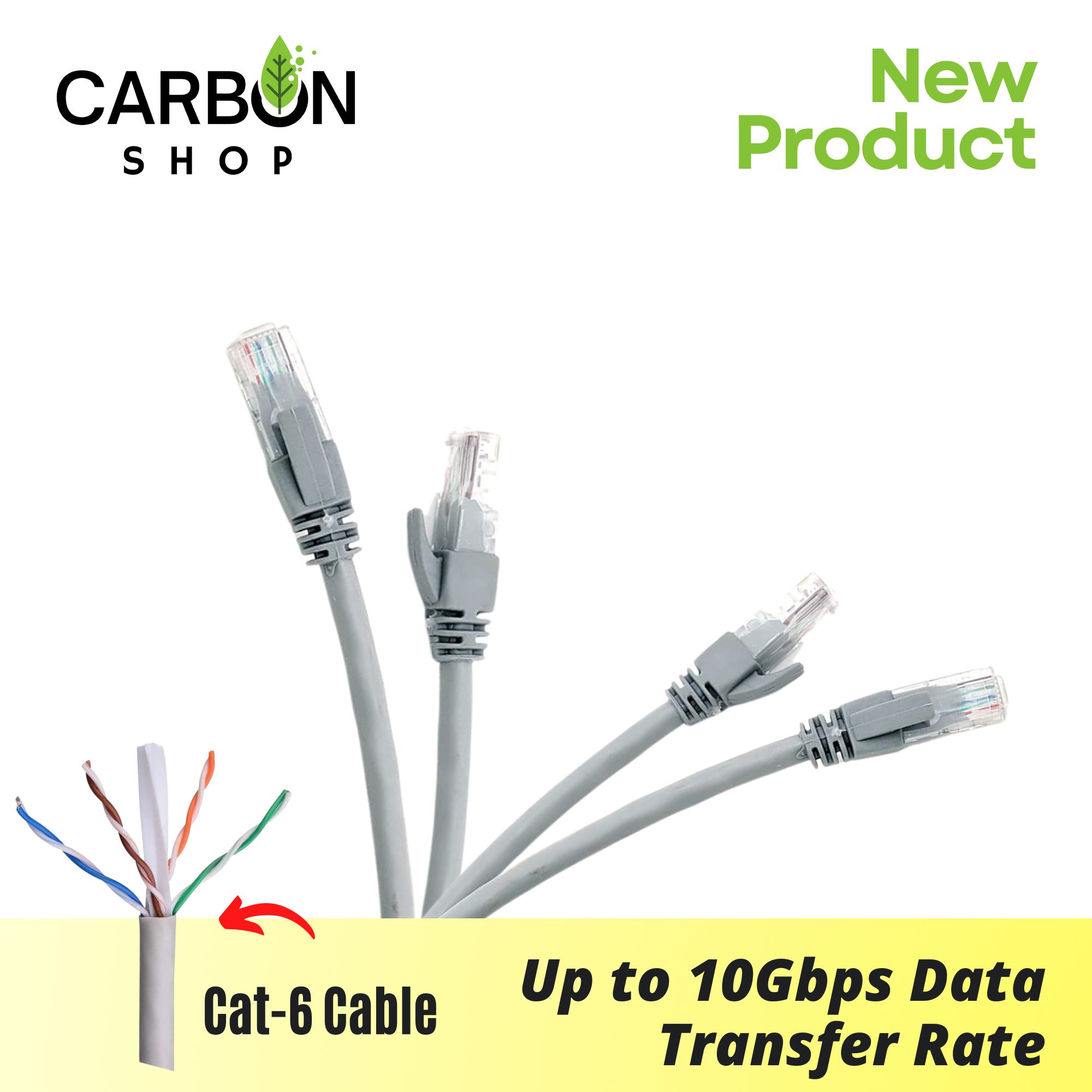 Picture of 60 Meter Cat 6 Gigabit Ethernet Cable Network Patch Cord Cable LAN Adapter Internet Copper Twisted Wire LAN Cable Plug Connector for Laptop Mac PC WIFI CC Camera Smart TV Box Android