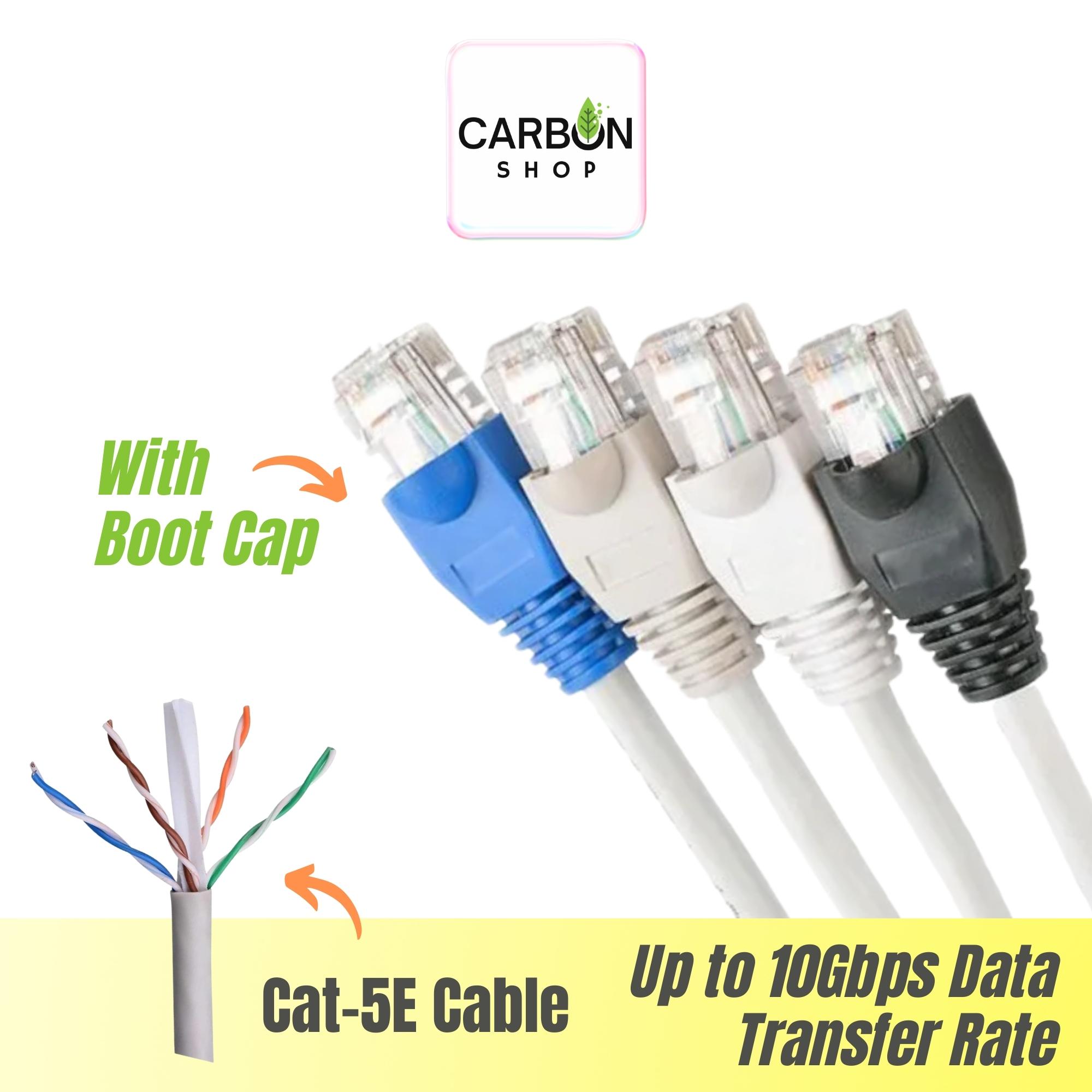 Picture of 5M Cat5 RJ45 Ethernet LAN Network Gigabit Ethernet Cable Network Patch Cord Cable LAN Adapter Internet Copper Twisted Wire LAN Network Cord Cable Lead 10/100/1000 Mbps Plug Connector for Laptop Mac PC WIFI CC Camera Smart TV Box Android