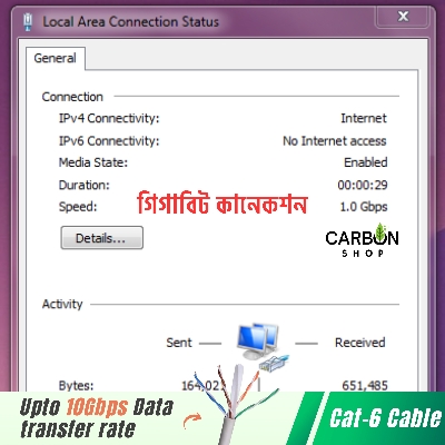 Picture of Cat6 Cable Ethernet Patch Cable Gigabit RJ45 Network Wire Lan Cable Plug Connector Cat 6 Cable Gigabit Lan Cable