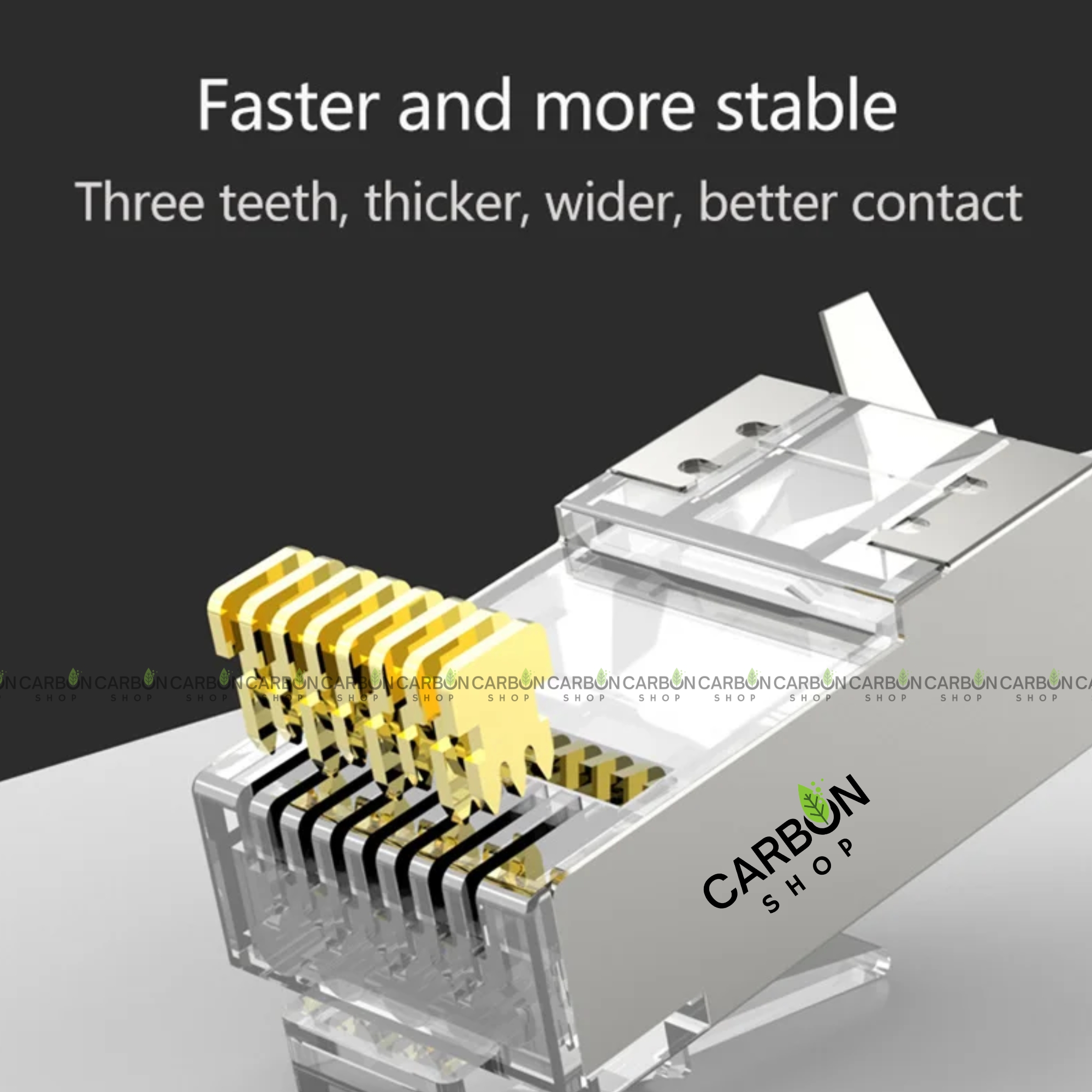 Picture of 4 Pcs Rj45 Ethernet Plug Gold Plated Network Connector  Cat6 Cat7 Cat8 Pass through STP Connector 50u Gold Plated 8P8C Modular Plugs FTP/STP Cable