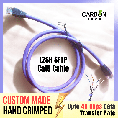 Picture of 0.5 Meter Ethernet Cable Cat8 Cable 40Gbps 2000Mhz Pure Copper Internet Ethernet Network 23AWG RJ45 Shielded Indoor LAN Cat 8 Cable SFTP Ethernet Cat-8 Cable CAT8 40Gbps 2000MHz for Gaming, Router, PC - High Speed Reliable and Stable Connectivity