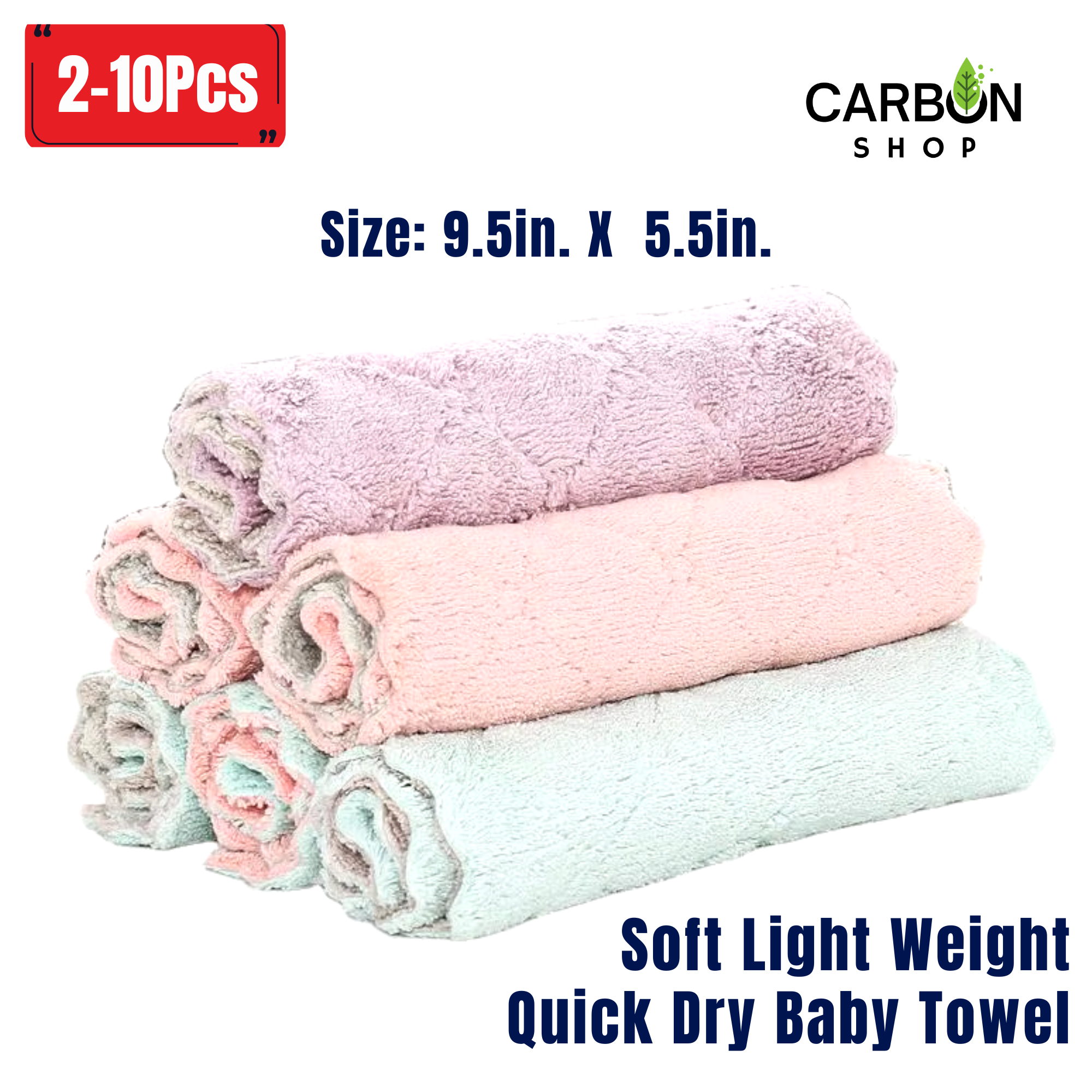 Picture of Baby Towel Soft Cotton Baby Handkerchief & Towel Set – Newborn Baby Bath & Face Wipe Towels, 14x25cm, Washable & Quick-Dry Feeding Napkins