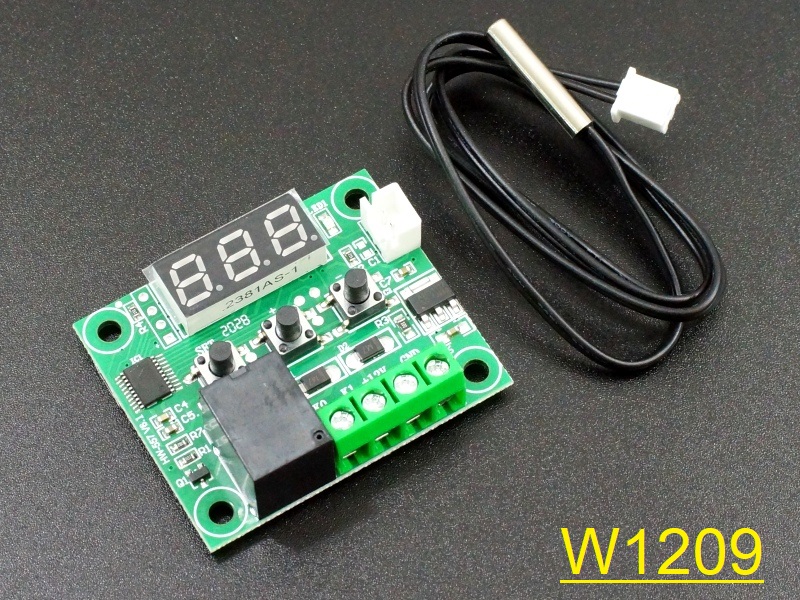 Picture of W1209 Incubator Temperature Controller DC 12V 10A Relay Three Digit RED LED Tube