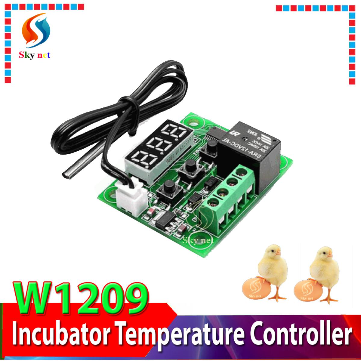 Picture of W1209 Incubator Temperature Controller DC 12V 10A Relay Three Digit RED LED Tube