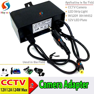Picture of CCTV Camera Adapter DC 12V 2A SMPS Power Supply lighting transformer For Security System IP Camera LED Strip light W1209 XH-M452 - Multi Plug - Multi Plug