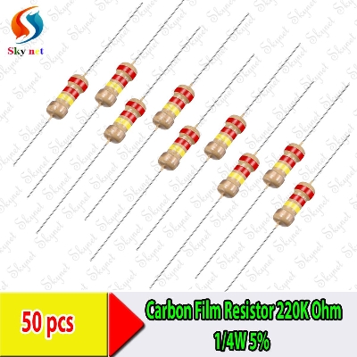 Picture of Carbon Film Resistor 220K Ohm 1/4W 5%-50Pcs