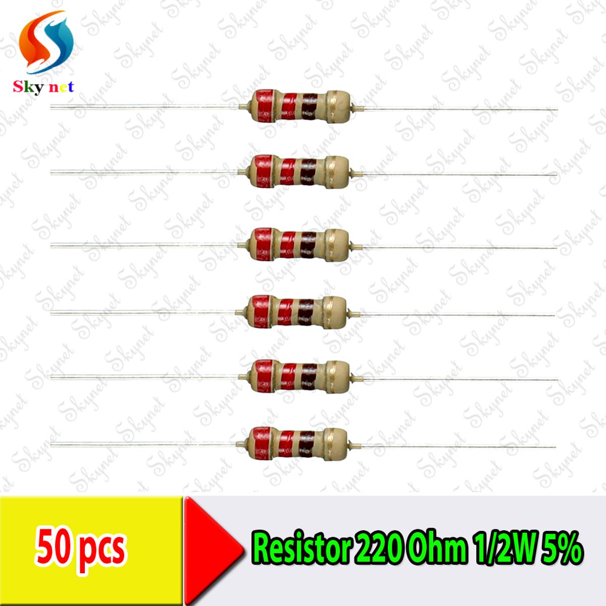 Picture of Resistor 220 Ohm 1/2W 5%-50Pcs