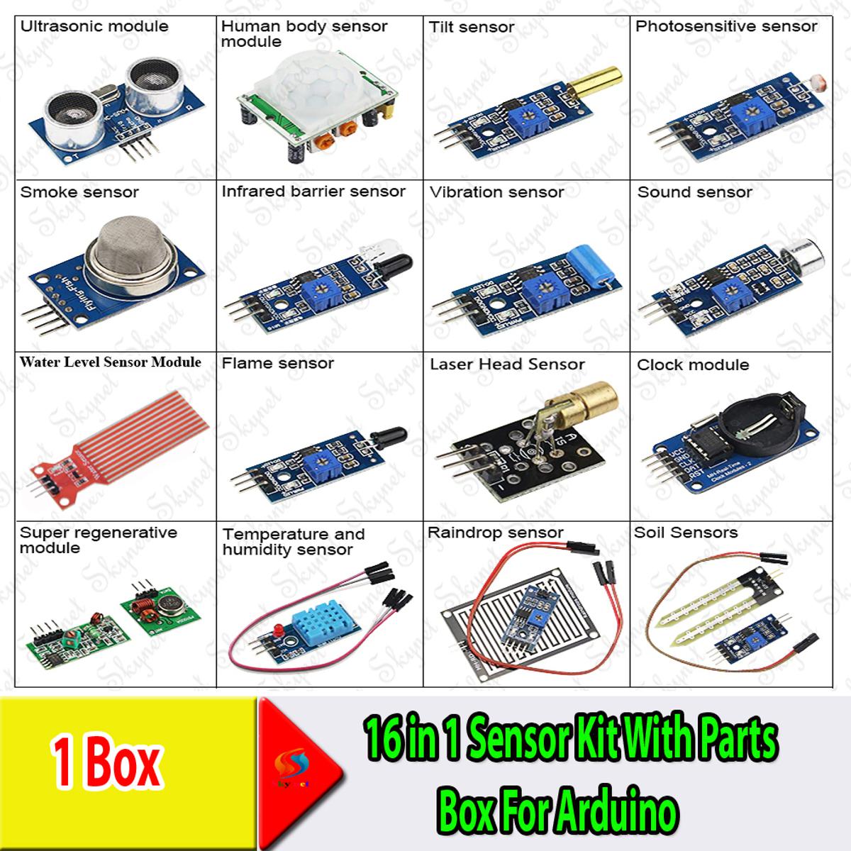 Picture of 16 in 1 Sensor Kit With Parts Box For Arduino