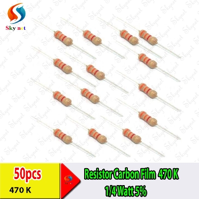 Picture of Resistor 470K Ohm 1/4W 5% Carbon Film Resistor 0.25w High Quality