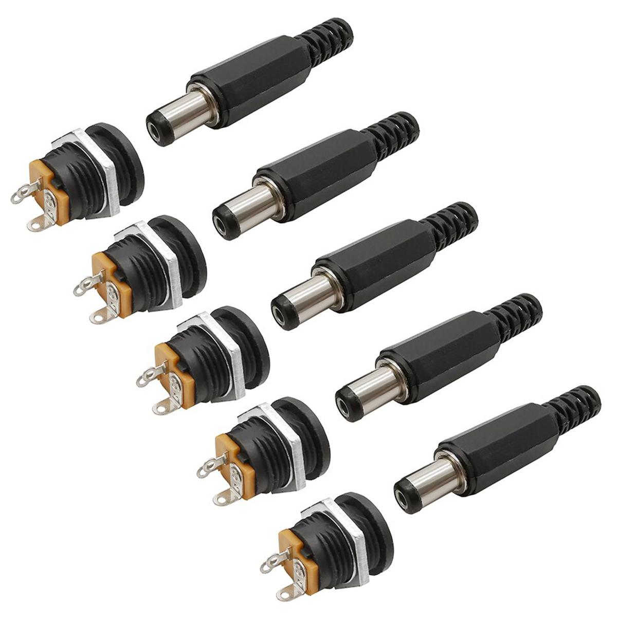 Picture of DC Male Jack and Female Socket Combo Pack 2.1mm- 10pcs