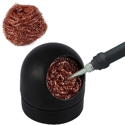 Picture of CMT-599B Soldering Iron Tip Cleaner Soldering Iron wire with Electric Soldering Iron Stand Holder Cleaning Steel Ball Mesh Filter Tin Remove