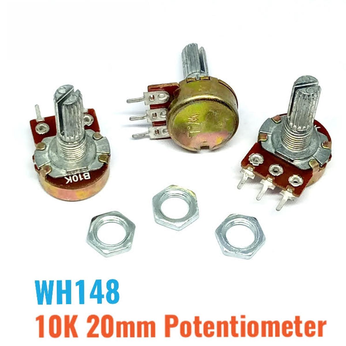 Picture of 1pcs B10K 10K Ohm WH148 3Pin Linear Potentiometer - Linear 1pcs B10K 10K Ohm WH148 3Pin Potentiometer for Precise Control