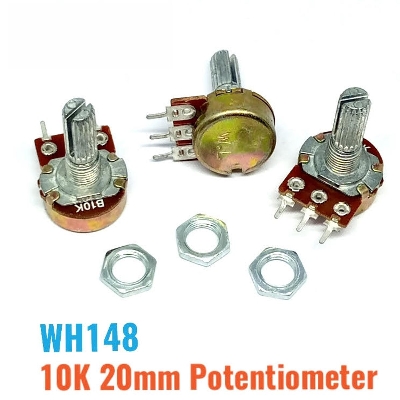 Picture of 1pcs B10K 10K Ohm WH148 3Pin Linear Potentiometer - Linear 1pcs B10K 10K Ohm WH148 3Pin Potentiometer for Precise Control