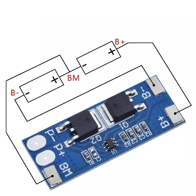 Picture of 2S 8A Li-ion 7.4v 8.4V 18650 BMS PCM 15A Peak Current Battery Protection Board bms Pcm For Li-ion Lipo battery Cell Pack max 15A