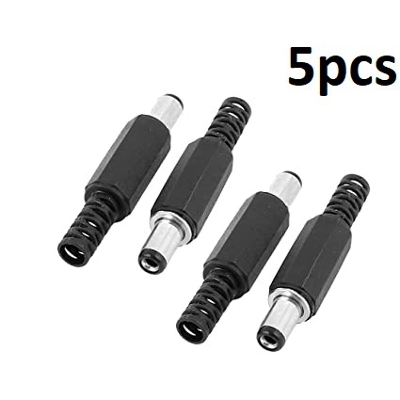 Picture of 5pcs 2.1mm MALE POWER JACK 5V 12V DC Jack Male DC Power Jack 2.1mm Plug Power Supply Jack Adapters 2.1×5.5mm For LED Strips Cable Barrels Adapters