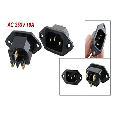 Picture of Ac250v 10a 3 needle power socket copper electric bicycle socket computer rice cooker socket
