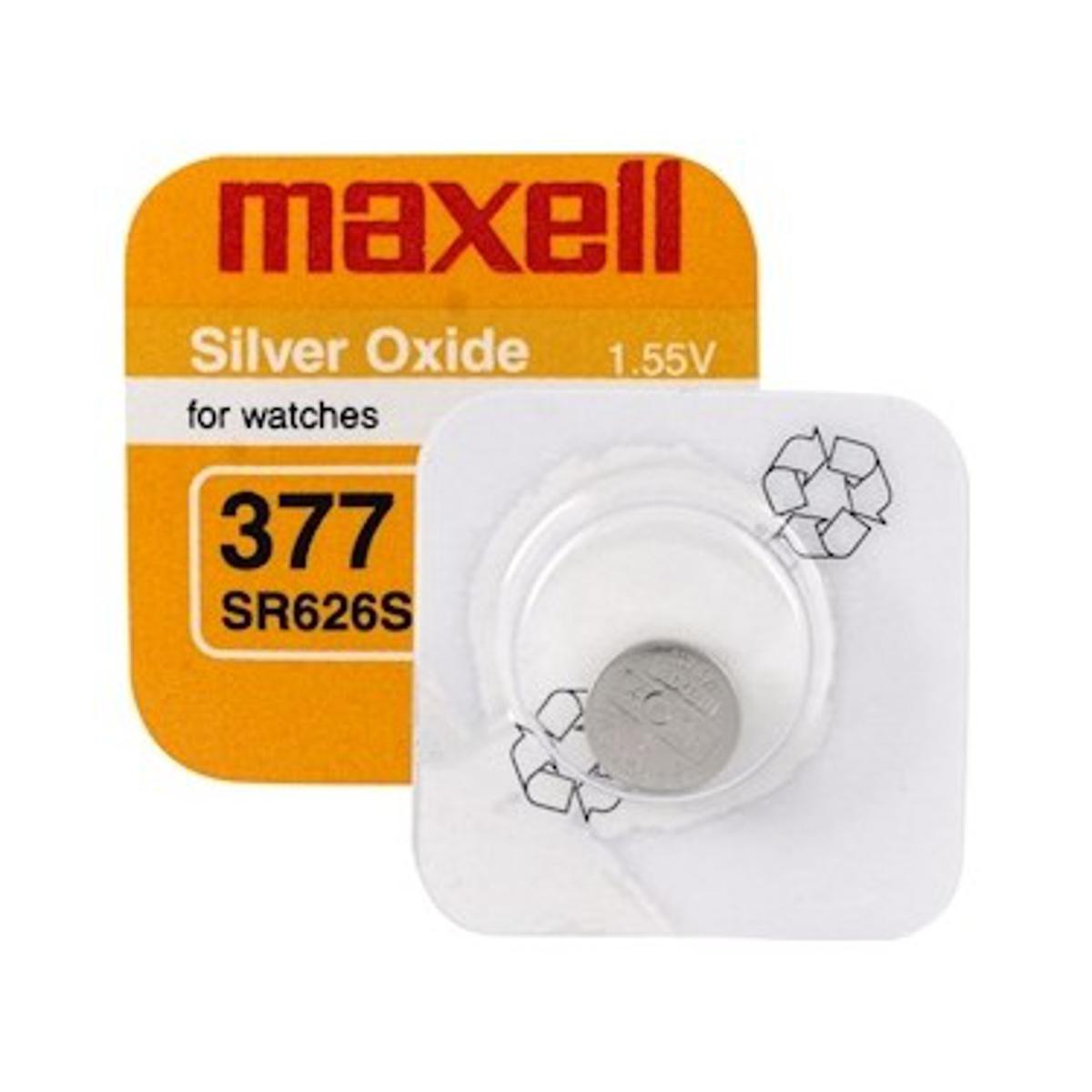 Picture of 1pcs-Maxell SR626SW / 377 1.55V Silver Oxide Button Cell Watch Battery