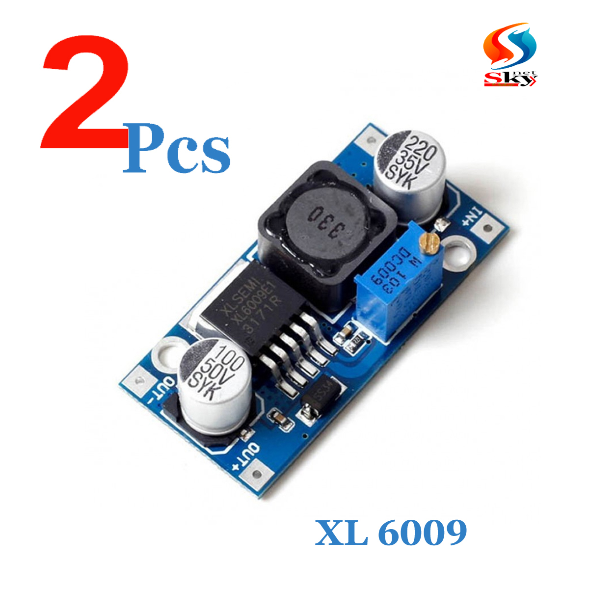 Picture of 2pcs-DC-DC 2pcs-XL6009 Boost Adjustable Step Up Step Down Converter Module Solar 1.25-36V Voltage