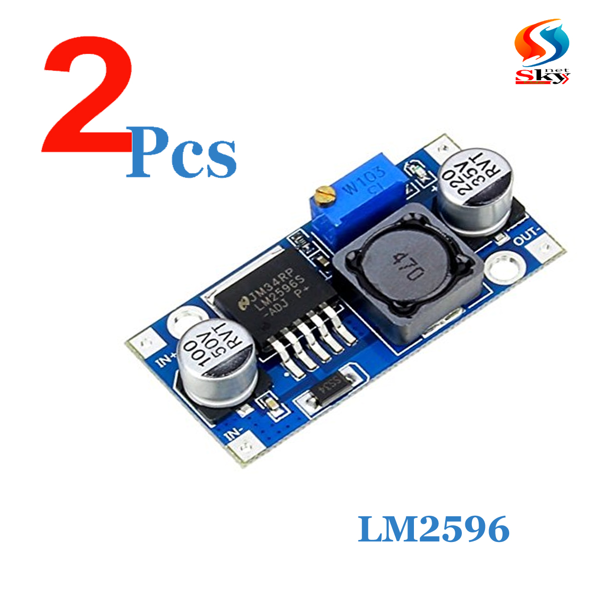 Picture of 2pcs-LM2596 DC-DC Buck Converter Step-Down Power Supply Module