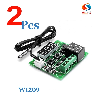 Picture of 2pcs-W1209 Incubator Temperature Controller DC 12V 10A Relay Three Digit RED LED Tube