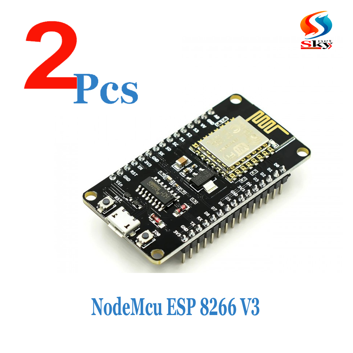Picture of 2pcs-ESP 8266 V3, LoLin Brand based Wireless module Esp8266 NodeMcu V3 LoLin Lua WIFI Internet of Things Connector Development Board