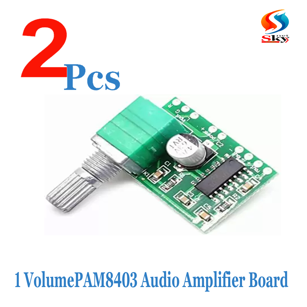 Picture of 2pcs-PAM8403 with Volume Control Audio Amplifier 3W Stereo Class D