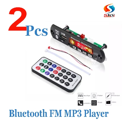 Picture of 2pcs-Bluetooth FM MP3 Player Receiver Board with Danching LED Display Car Audio Decoder Module 5V 1A Support TF USB AUX Recorders