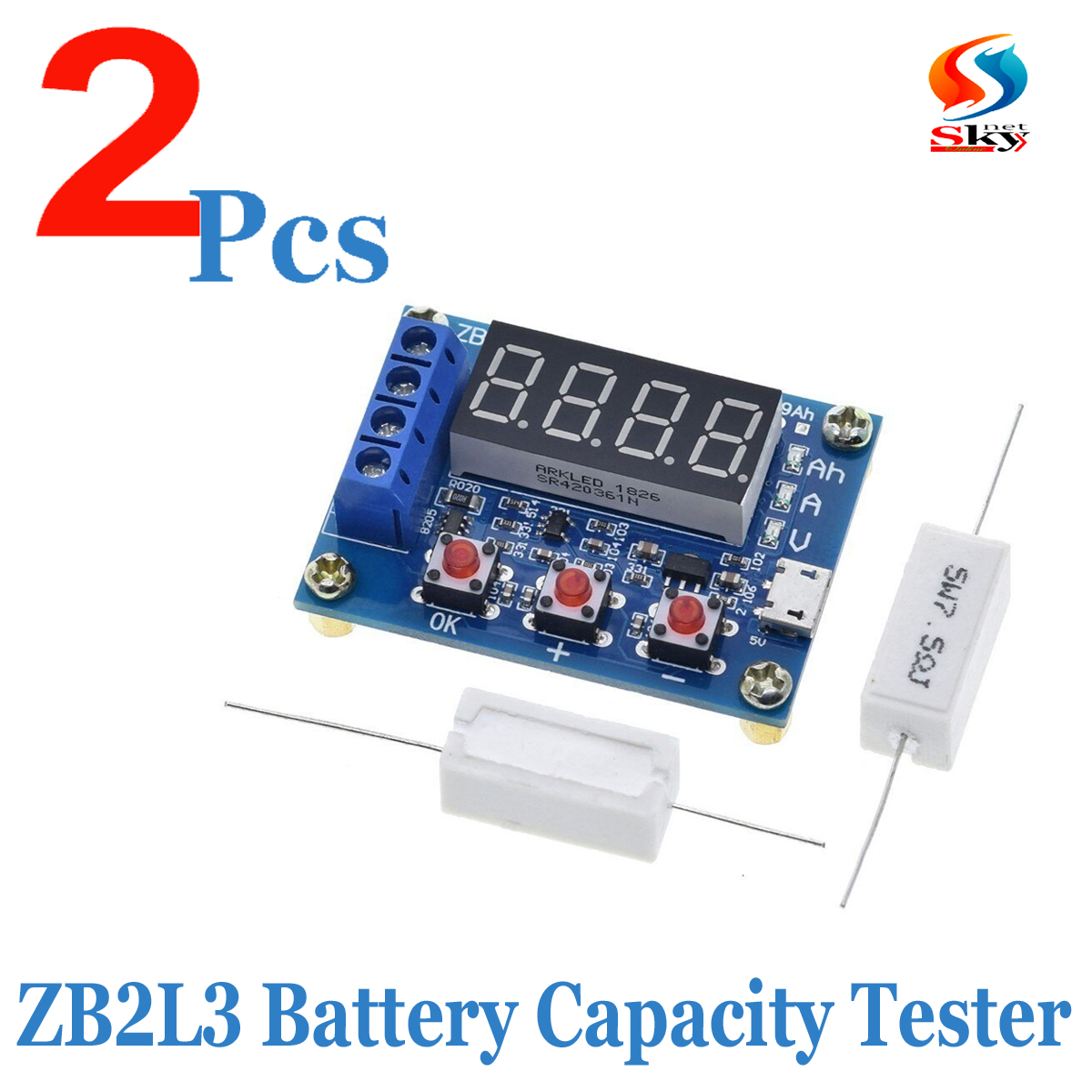 Picture of 2pcs-ZB2L3 Battery Capacity Tester LED Digital Display 1.2V ~12V 18650 Lithium Battery Power Supply Test Resistance Lead-acid Capacity Discharge Meter