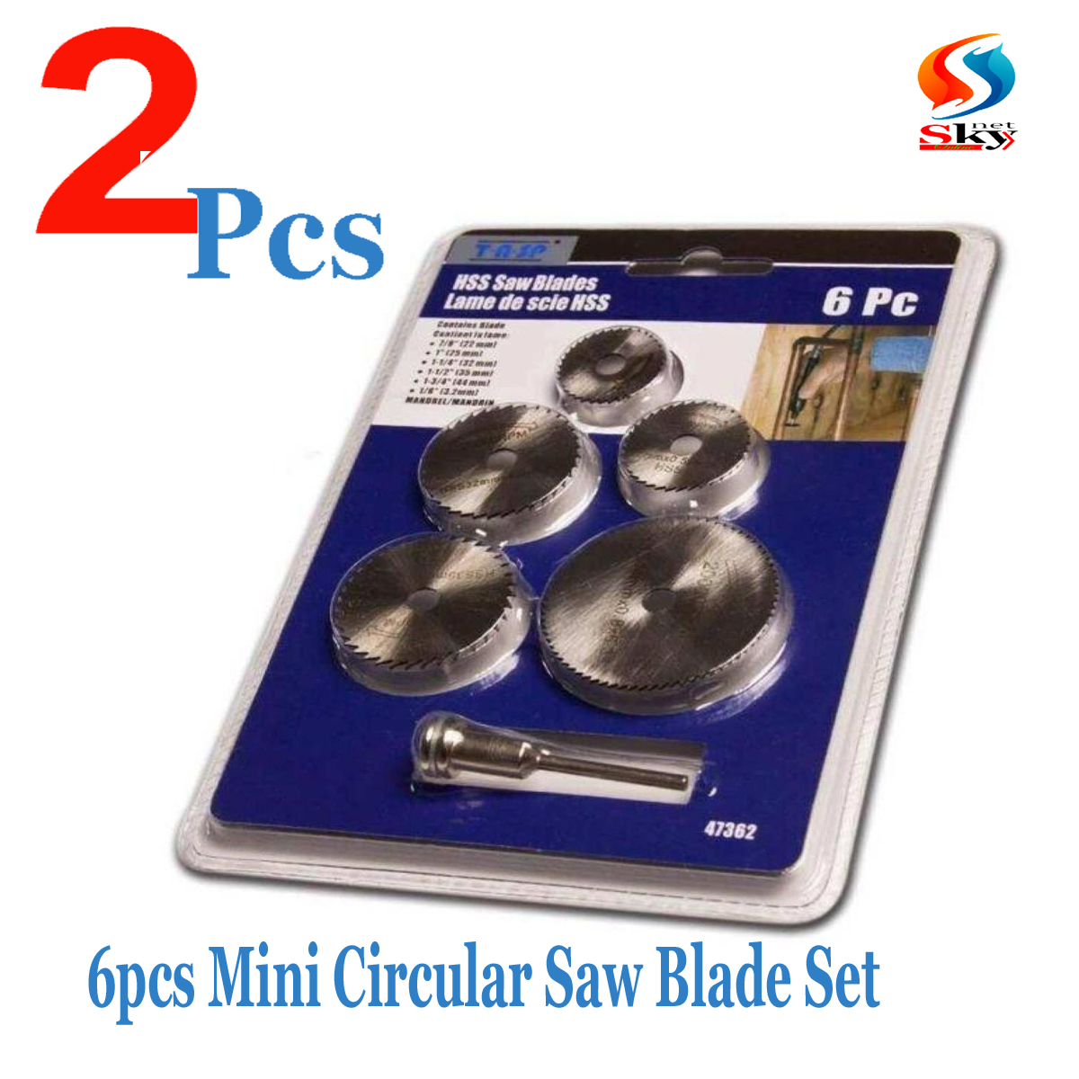 Picture of 2pcs-Mini Circular Saw Blade Set HSS Cutting Disc Rotary Diamond Saw Blade Silver Cutting Discs Tool Accessories Compatialble for Shank For Dremel Drill Fit Rotary Tool- Wood Plastic Aluminum