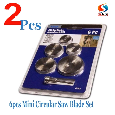 Picture of 2pcs-Mini Circular Saw Blade Set HSS Cutting Disc Rotary Diamond Saw Blade Silver Cutting Discs Tool Accessories Compatialble for Shank For Dremel Drill Fit Rotary Tool- Wood Plastic Aluminum