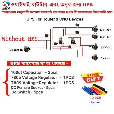 Picture of UPS Kit For Wi-fi Router and Onu-pack2 without BMS