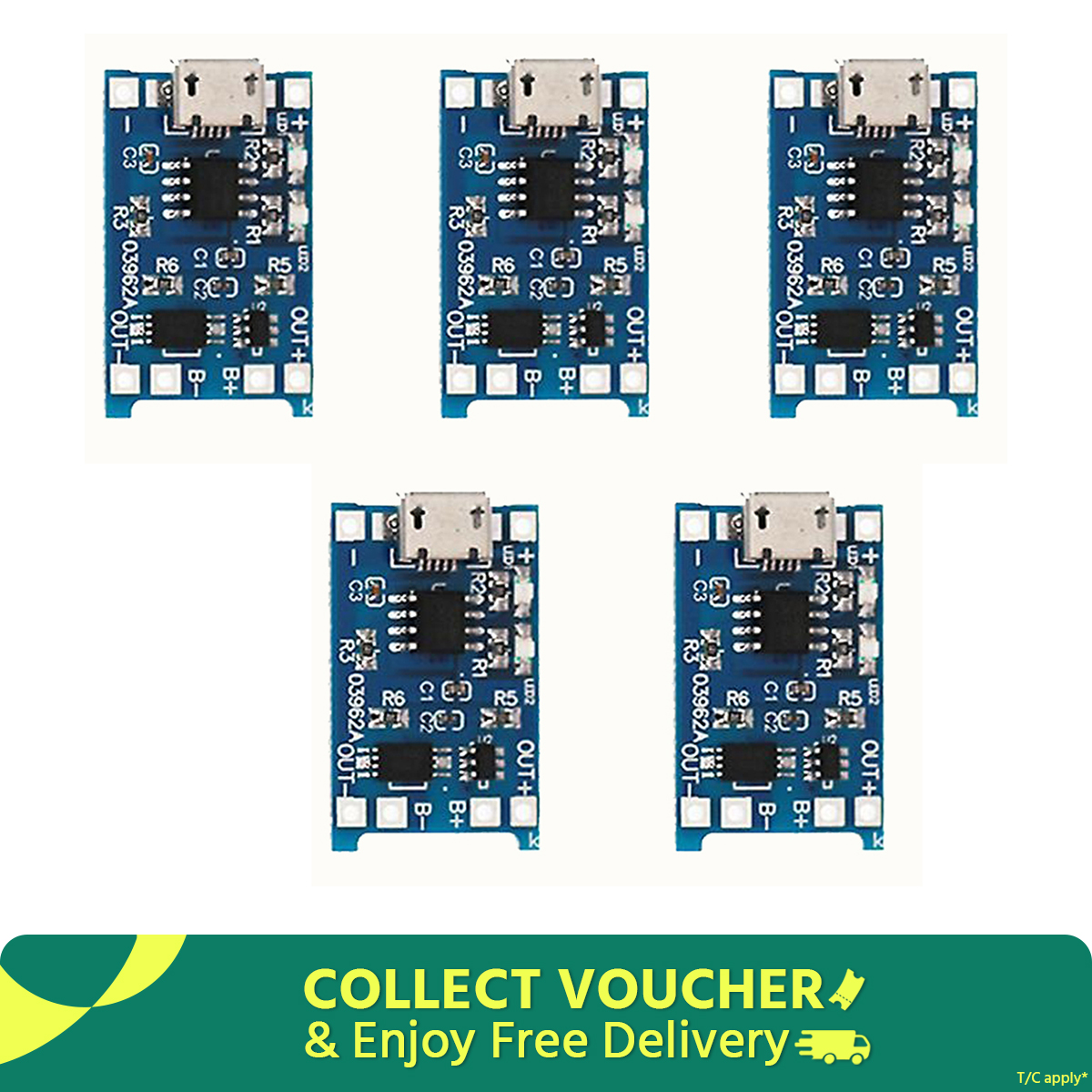 Picture of Tp4056 5Pcs Lot 18650 Lithium Battery Charging Board Module Charger Modules TP 4056 (5pcs)