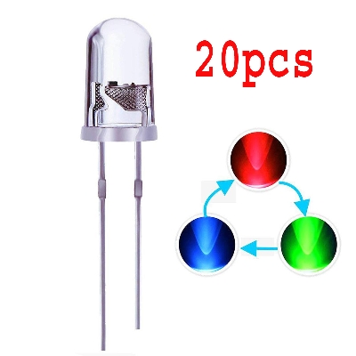 Picture of 5mm 2pin RGB Multi Color Changing Flashing LED- 20pcs