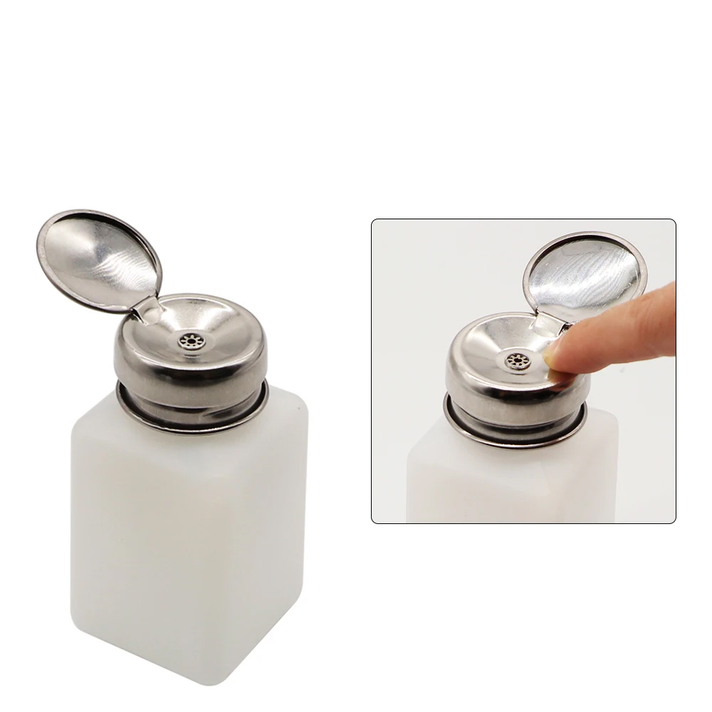 Picture of Metal Head 120mL Plastic Press Bottle For Soldering Repair Tools Solvent Pump Flux Liquid PCB Cleaner Thinner Bottle