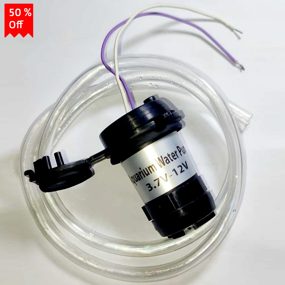 Picture of Mini DC Water Pump with Pipe Adjustable Water Flow 3.7v-12V Operate Low Noise Motor Pump 120L/H 1.1M Micro Brushless Magnetic Driving Pump