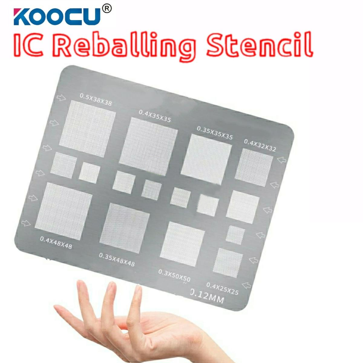 Picture of Koocu Master 0.3/0.35/0.4/0.5/Parallel/ Hole Universal Multi Function Planting Tin Mesh BGA Reballing Black Stencil Heating Template