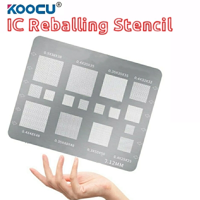 Picture of Koocu Master 0.3/0.35/0.4/0.5/Parallel/ Hole Universal Multi Function Planting Tin Mesh BGA Reballing Black Stencil Heating Template