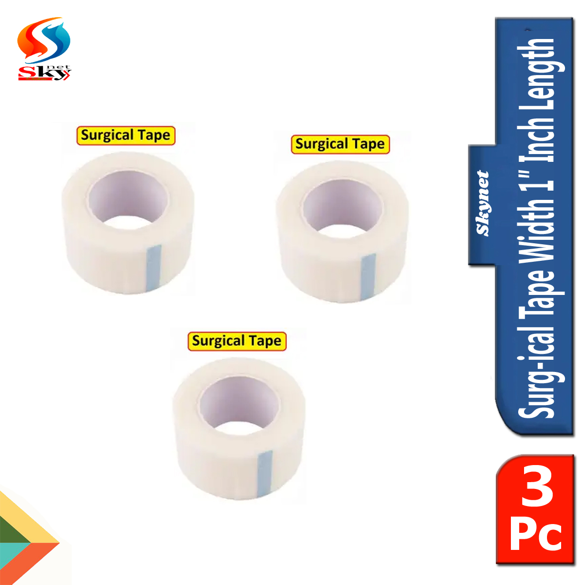 Picture of Surg-ical Tape Width 25mm or 1″ Inch Length 9 Meter Tapes-3pcs