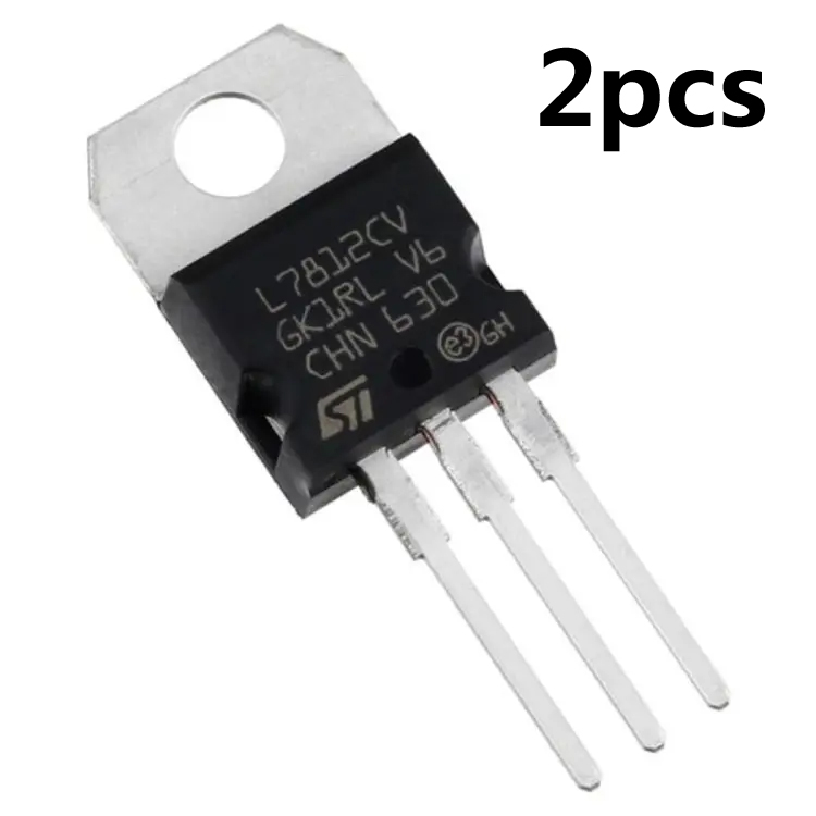 Picture of 2Pcs- CHINESE LM7812 L7812CV L7812 7812 12V 1.5A Voltage Regulator IC 3 Pin TO-220 Package Fixed Positive Voltage Regulator IC Electrical Circuitry & Parts