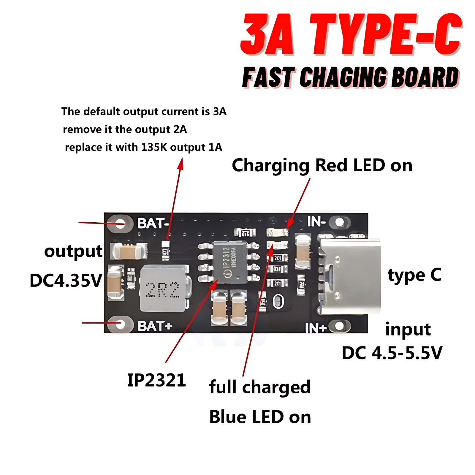 Picture of Lithium Battery 18650 Charging Module 3A Type C Fast Charging Board