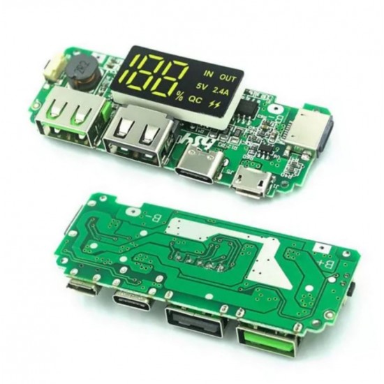 Picture of LED Dual USB 5V 2.4A Micro/Type-C USB Mobile Power Bank 18650 Charging Module Lithium Battery Charger Board Circuit Protection