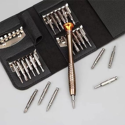 Picture of XW-6025 25 in1 Portabel Interchangeable Screwdriver Set for Telecommunication Mobile Phone Repair Tool Kit Wallet Type for iPhone iPad Laptop