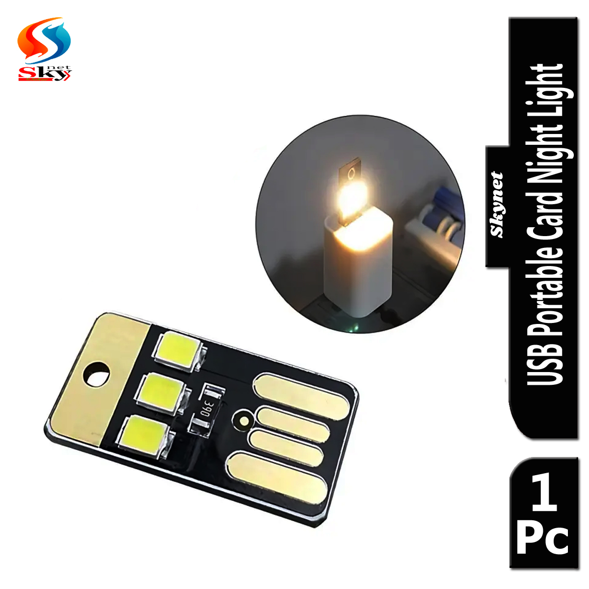 Picture of 1PCS-Super Bright Mini USB Power LED Light Pocket Card Portable Keychain Night Light For Laptop PC Desktop Power Bank etc.