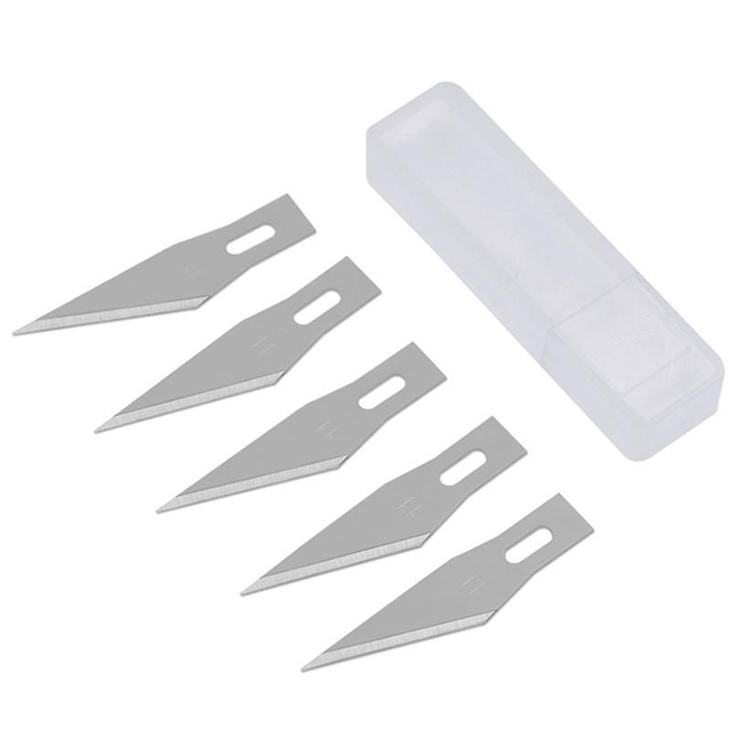 Picture of 5Pcs Set Of Precision Blade 5Pcs Precision Cutter Blade With Safety Cap Blade Stainless Steel Blade 2.6cm Long Precision Cutter Tool Sets For Cutting